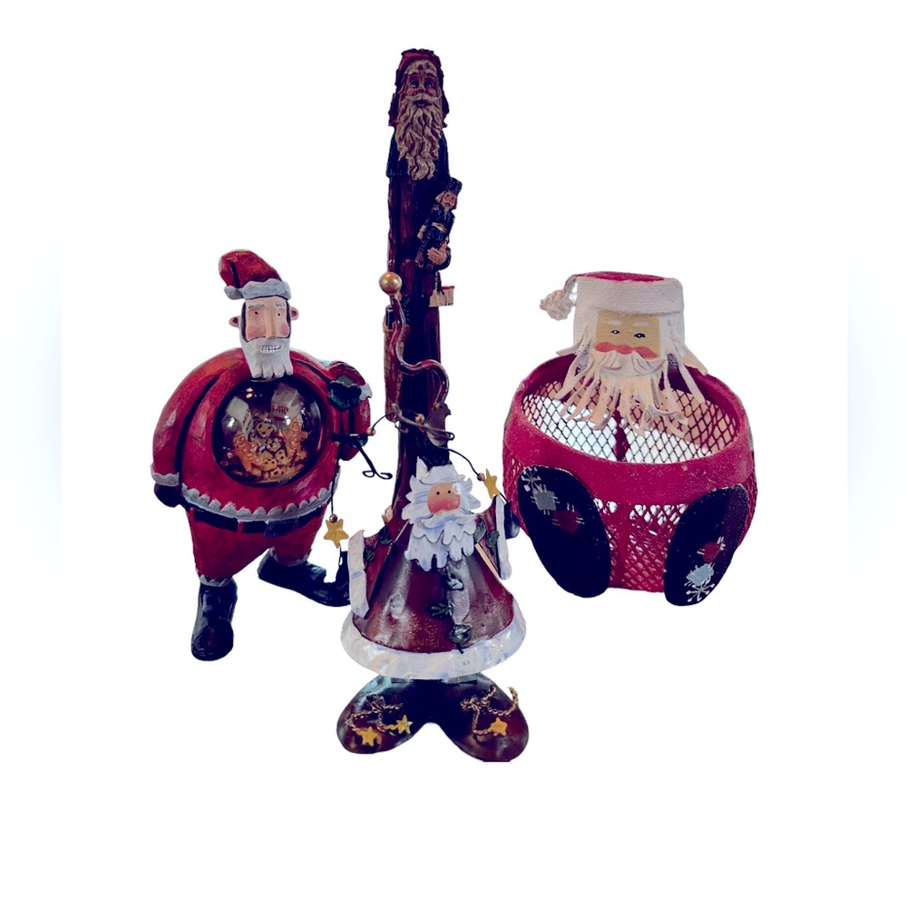 4 festive, cute Santas - great condition!
